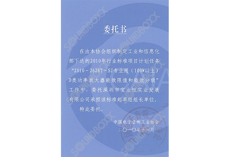 D类数字功放机标准起草组组长单位